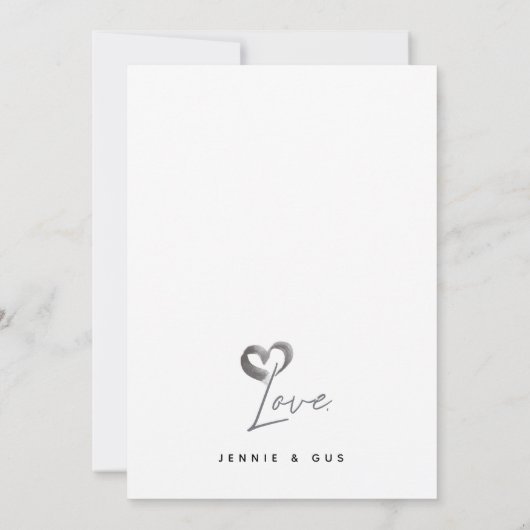 Moderne Script Trouwfoto Flat Dank u kaart (Achterkant)