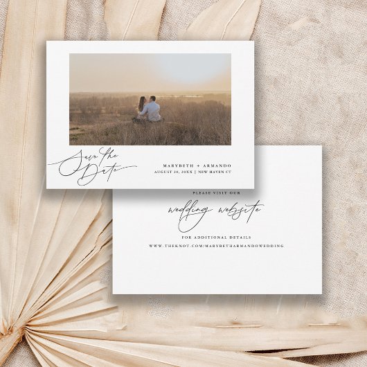 Moderne Script Trouwwebsite Foto Save The Date