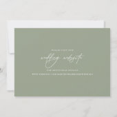 Moderne Script Trouwwebsite Sage Foto Save The Date (Achterkant)
