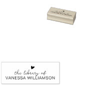 Moderne script typografie aangepaste naam biblioth rubberstempel (Gestempeld)