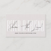 Moderne script typografie deel de liefde aanbevelingskaartje (Voorkant)