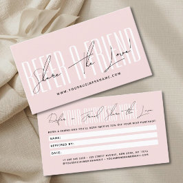 Moderne script typografie deel de liefde aanbevelingskaartje