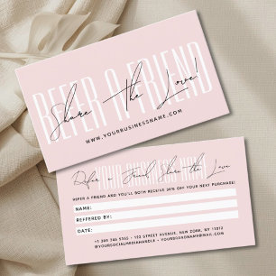 Moderne script typografie deel de liefde aanbevelingskaartje
