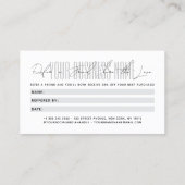 Moderne script typografie deel de liefde aanbevelingskaartje (Achterkant)