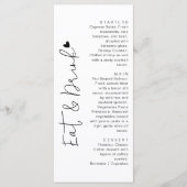 Moderne script typografie | Eten & Drinken Bruilof Menu (Voorkant)