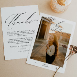 Moderne Script Typografie Foto Afstuderen Bedankkaart