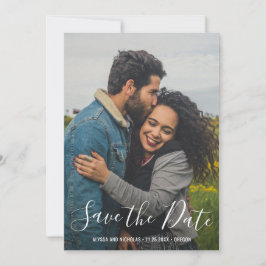 Moderne script typografie foto elegante trouw  save the date