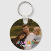 Moderne script typografie foto minimalistische fam sleutelhanger (Voorkant)