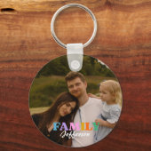 Moderne script typografie foto minimalistische fam sleutelhanger (Voorkant)