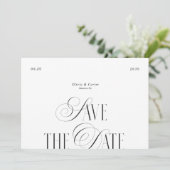 Moderne script typografie foto save the date (Staand voorkant)