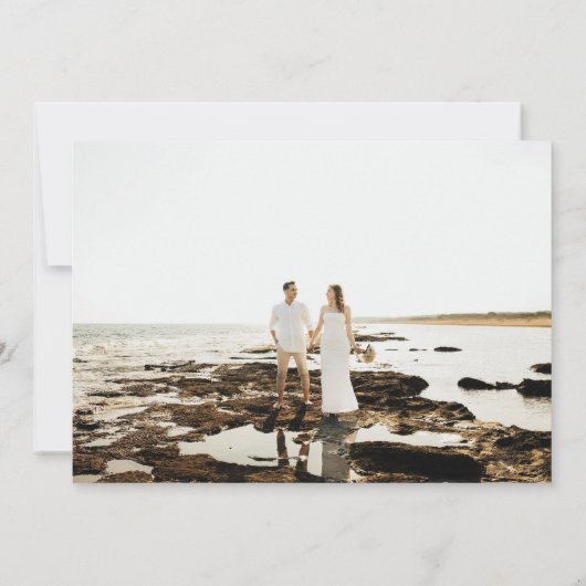 Moderne script typografie foto save the date (Achterkant)