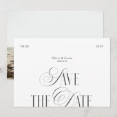 Moderne script typografie foto save the date (Voorkant / Achterkant)