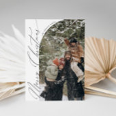 Moderne Script Typografie Half Arch Foto Kerstmis Feestdagenkaart