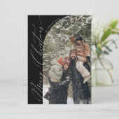Moderne Script Typografie Half Arch Foto Kerstmis Feestdagenkaart (Staand voorkant)
