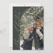 Moderne Script Typografie Half Arch Foto Kerstmis Feestdagenkaart (Voorkant)