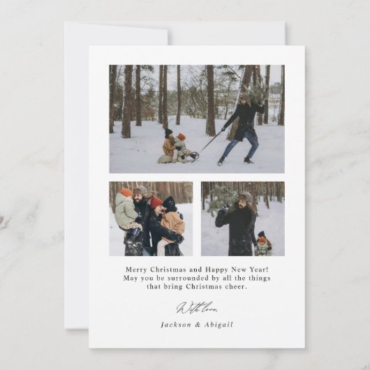 Moderne Script Typografie Half Arch Foto Kerstmis Feestdagenkaart (Achterkant)