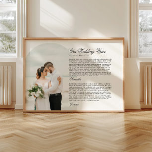 Moderne Script Typografie Huwelijksgeloften Boog F Poster