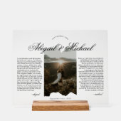 Moderne script typografie huwelijksgeloften met fo acryl bord (Voorkant)