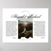 Moderne script typografie Huwelijksgeloften met fo Poster (Voorkant)