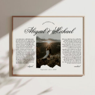 Moderne script typografie Huwelijksgeloften met fo Poster