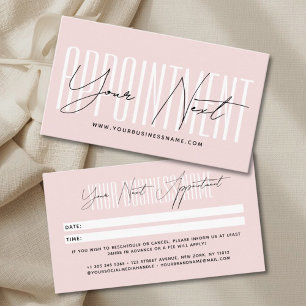 Moderne script typografie professionele herinnerin afsprakenkaartje