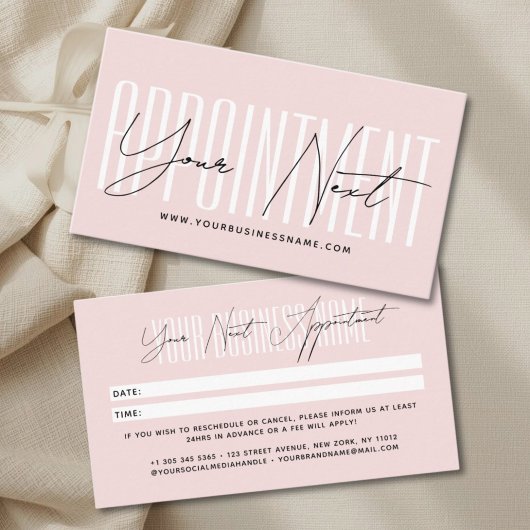 Moderne script typografie professionele herinnerin afsprakenkaartje