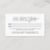 Moderne script typografie professionele herinnerin afsprakenkaartje (Achterkant)