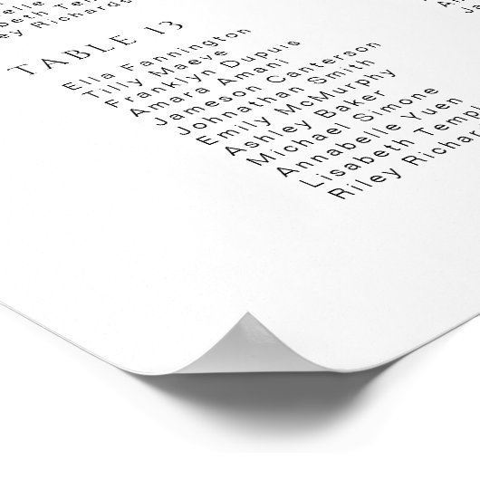 Moderne Script Typografie Trouwstoel Grafiek Poster (Hoek)