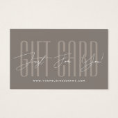 Moderne script typografie zakelijke cadeaukaart visitekaartje (Voorkant)