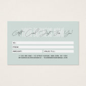 Moderne script typografie zakelijke cadeaukaart  visitekaartje (Achterkant)