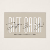 Moderne script typografie zakelijke cadeaukaart visitekaartje (Voorkant)