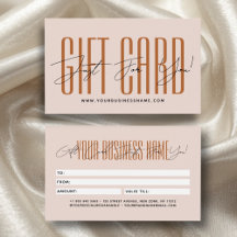 Moderne script typografie zakelijke cadeaukaart 