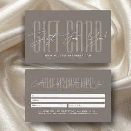 Moderne script typografie zakelijke cadeaukaart  visitekaartje