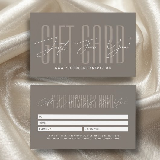 Moderne script typografie zakelijke cadeaukaart visitekaartje