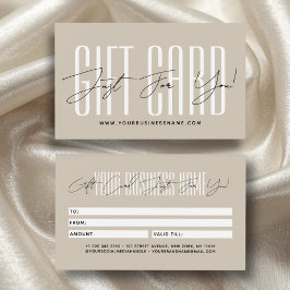Moderne script typografie zakelijke cadeaukaart  visitekaartje