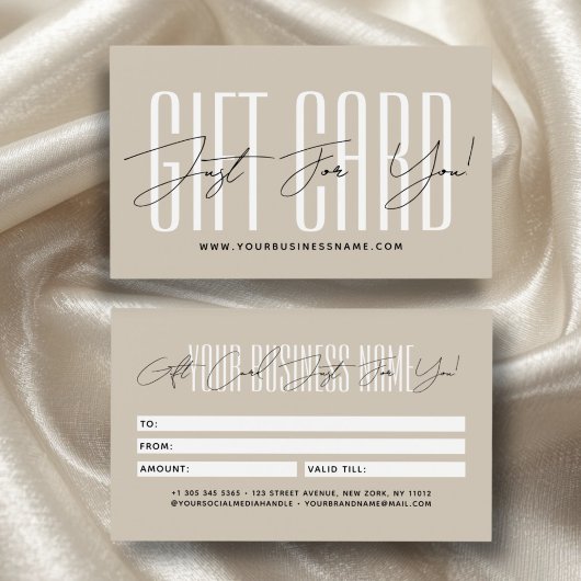 Moderne script typografie zakelijke cadeaukaart visitekaartje