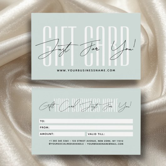 Moderne script typografie zakelijke cadeaukaart  visitekaartje