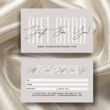 Moderne script typografie zakelijke cadeaukaart 