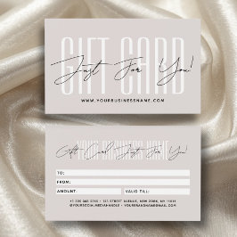 Moderne script typografie zakelijke cadeaukaart  visitekaartje