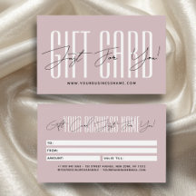 Moderne script typografie zakelijke cadeaukaart 
