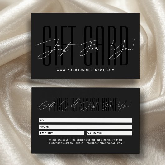 Moderne script typografie zakelijke cadeaukaart  visitekaartje