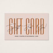 Moderne script typografie zakelijke cadeaukaart visitekaartje (Voorkant)