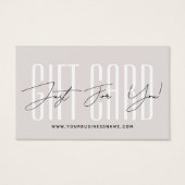 Moderne script typografie zakelijke cadeaukaart  visitekaartje (Voorkant)