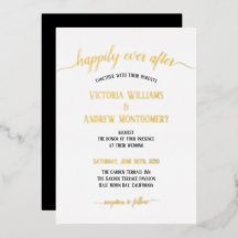 Moderne script typografie zwart goud bruiloft