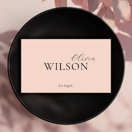 Moderne Script Typography Blush Pink Professional Visitekaartje