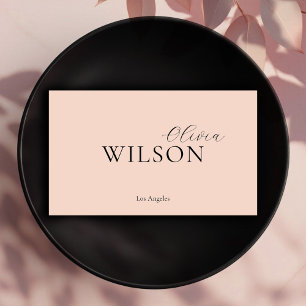 Moderne Script Typography Blush Pink Professional Visitekaartje