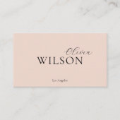 Moderne Script Typography Blush Pink Professional Visitekaartje (Voorkant)