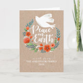 Moderne Script Typography Peace on Earth Kerstmis Feestdagen Kaart (Voorkant)