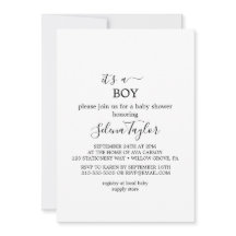 Moderne script | Uitnodiging voor It's a Boy Baby 