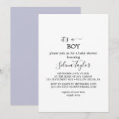 Moderne script | Uitnodiging voor It's a Boy Baby  (Voorkant / Achterkant)